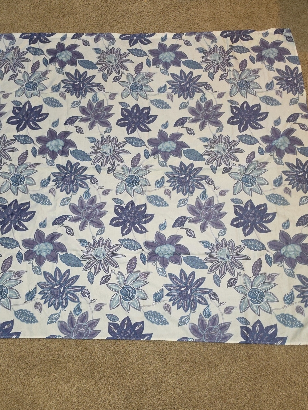 Blue Floral Shower Curtain
